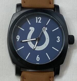 Indianapolis Colts Men's Sparo The Knight Series Brown Leather Strap Watch
